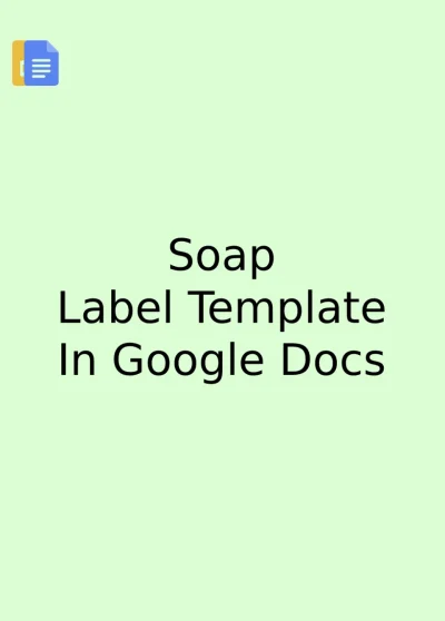 Soap Label Template