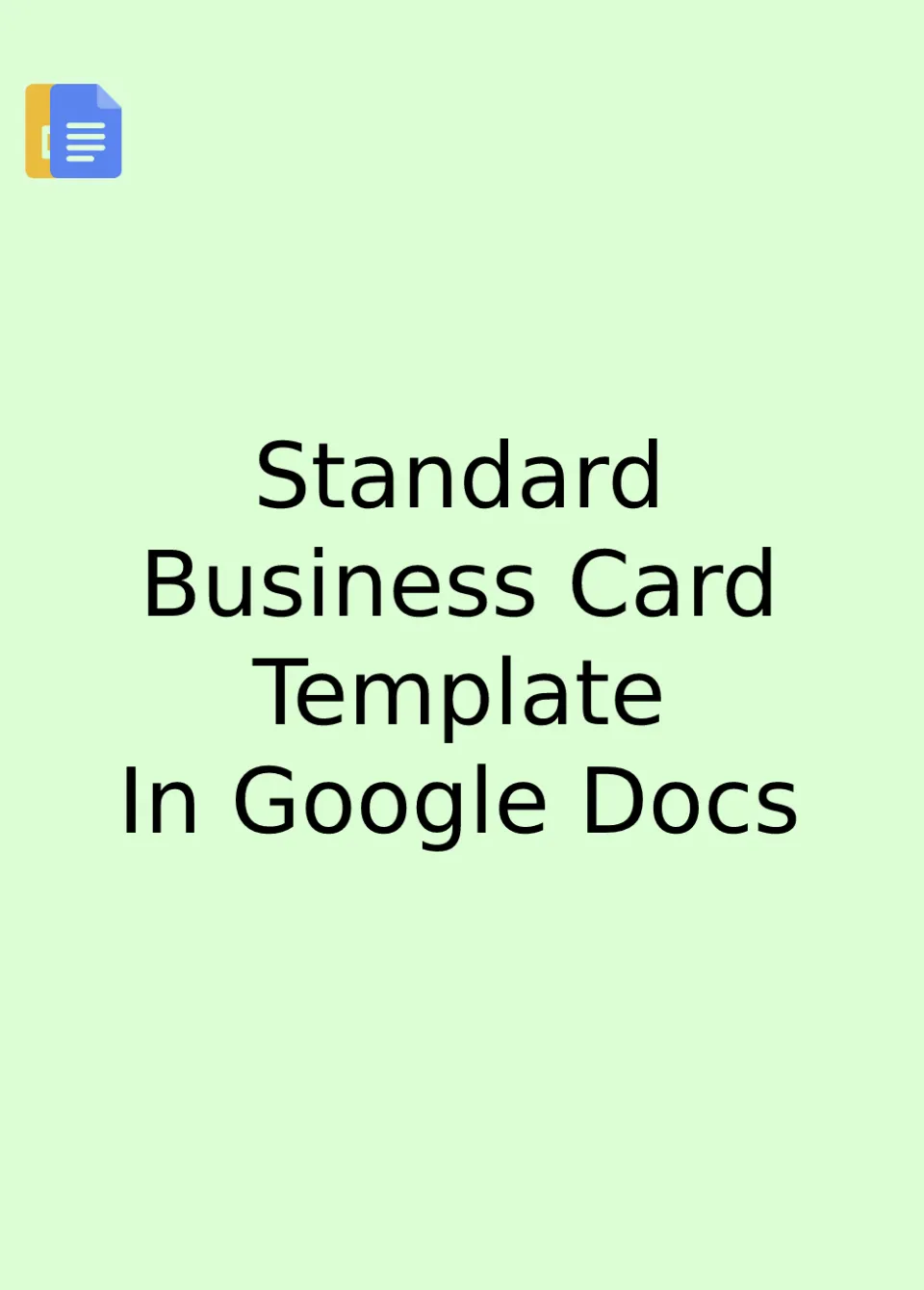 Standard Business Card Template Google Docs