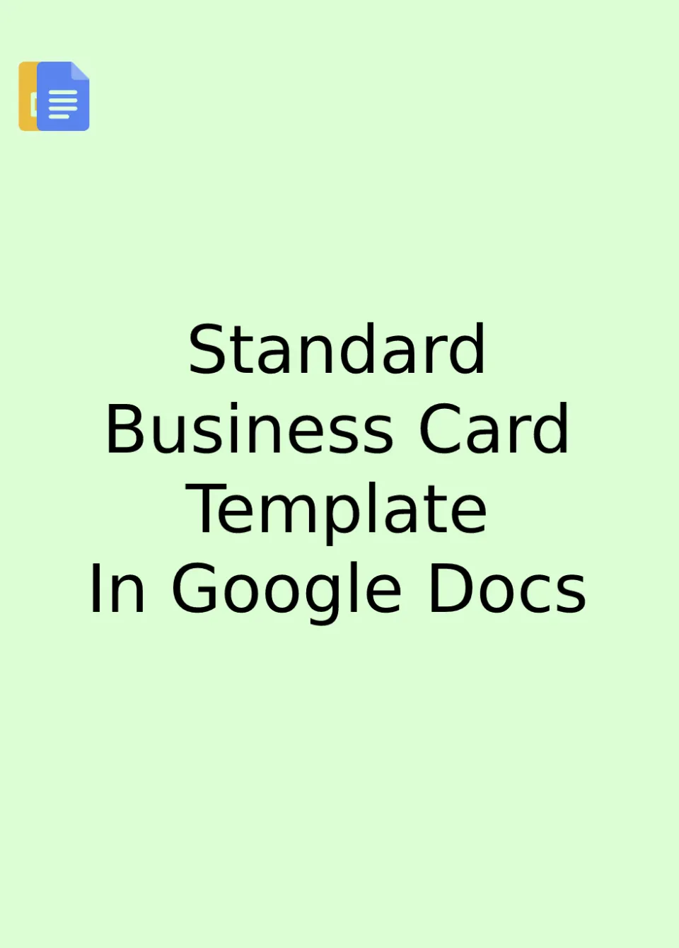 Free Standard Business Card Template For Google Docs