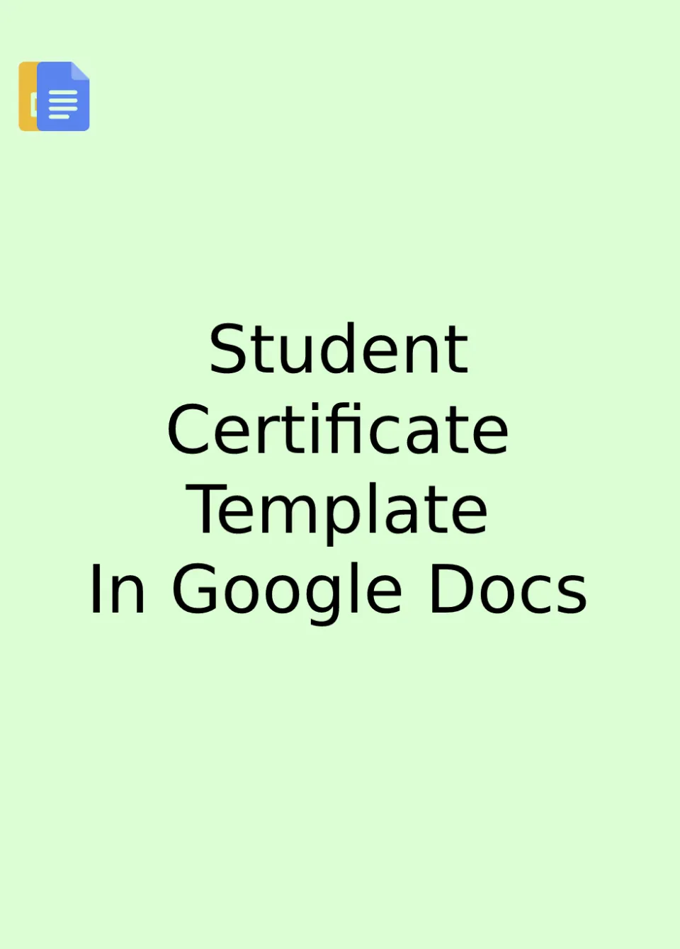 Student Certificate Template Google Docs