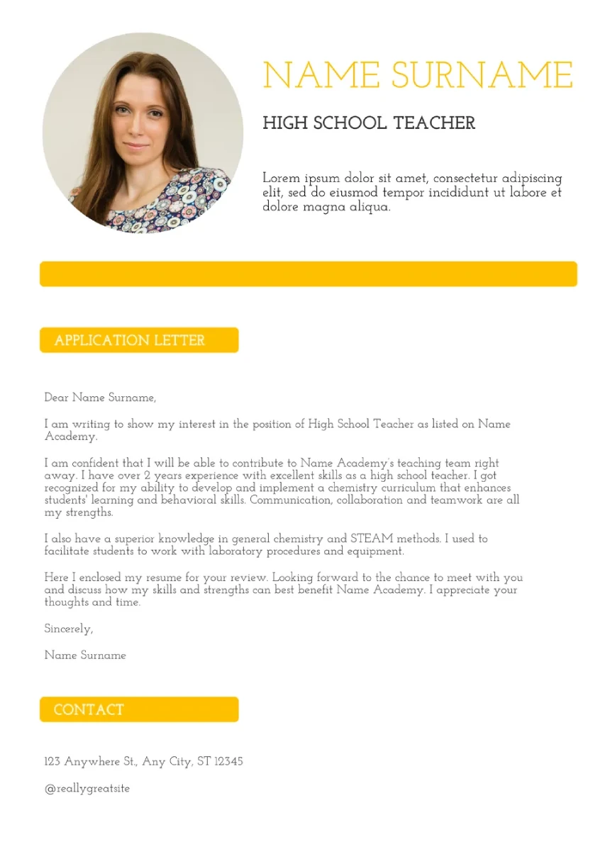 Teacher Cover Letter Template For Google Docs