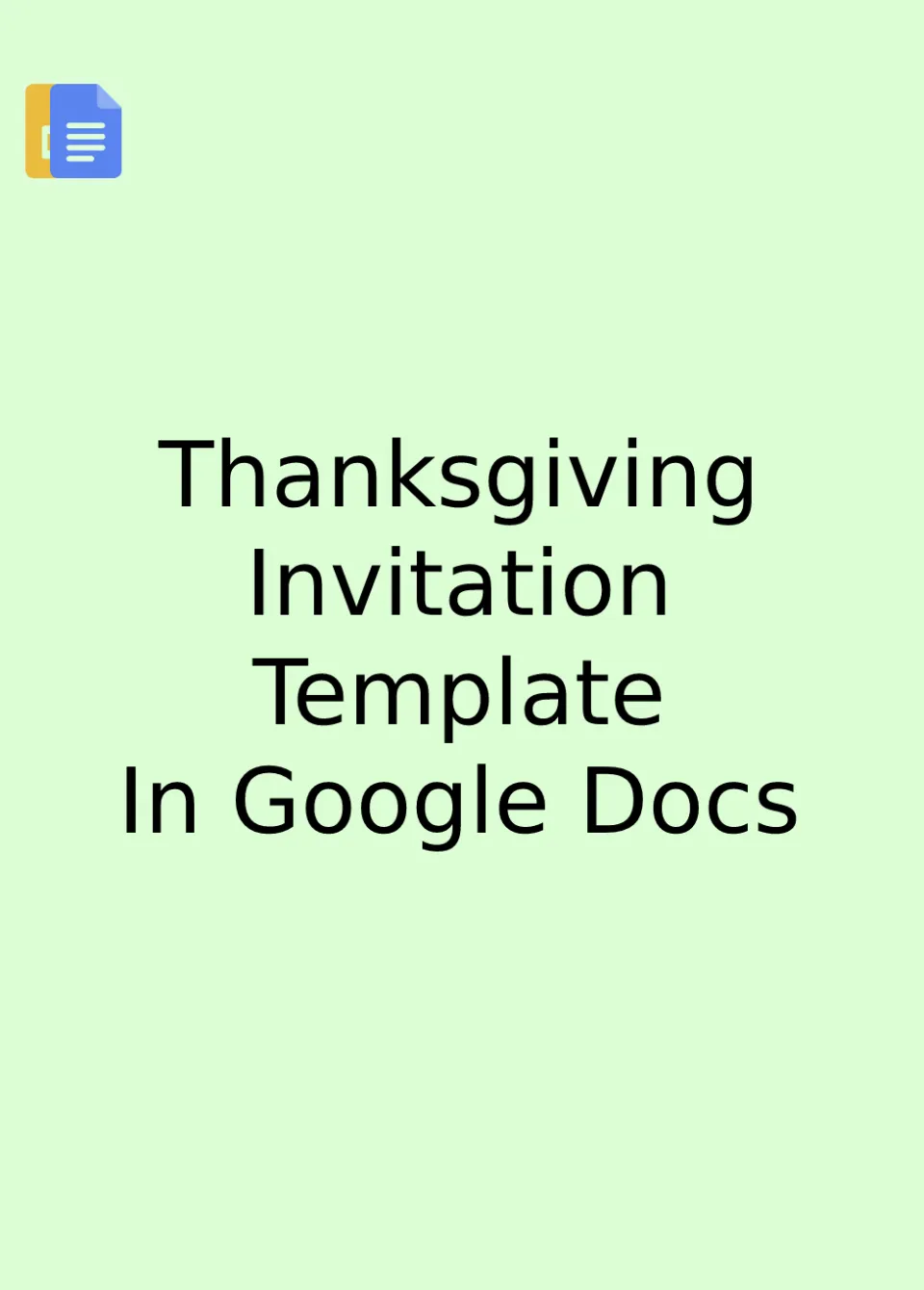 Thanksgiving Invitation Template Google Docs