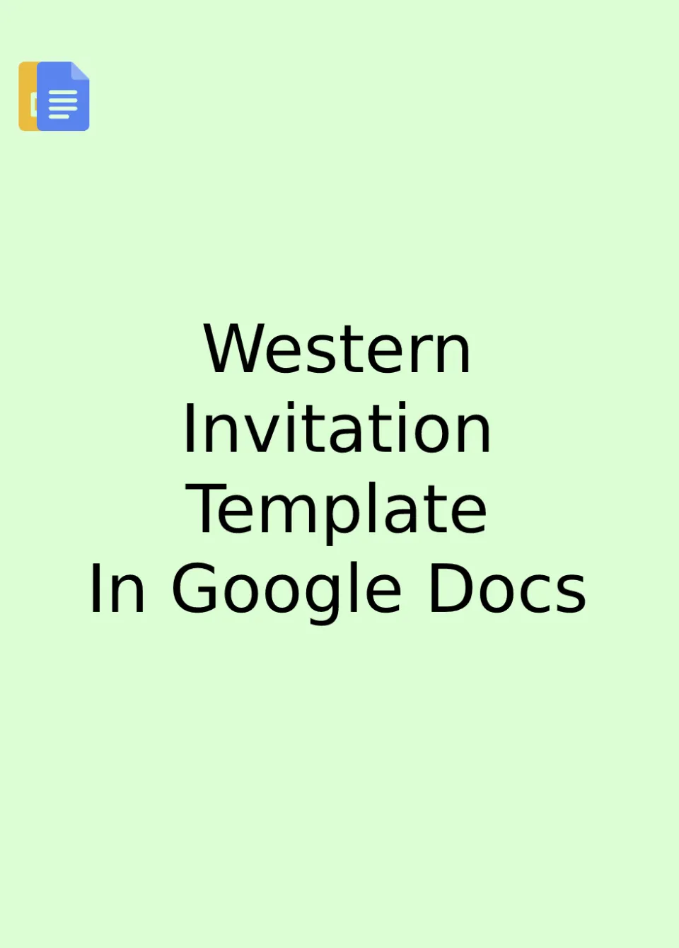 Western Invitation Template Google Docs