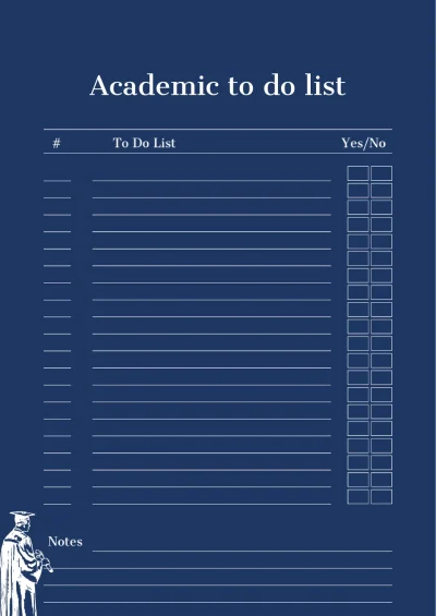 Academic To Do List Template