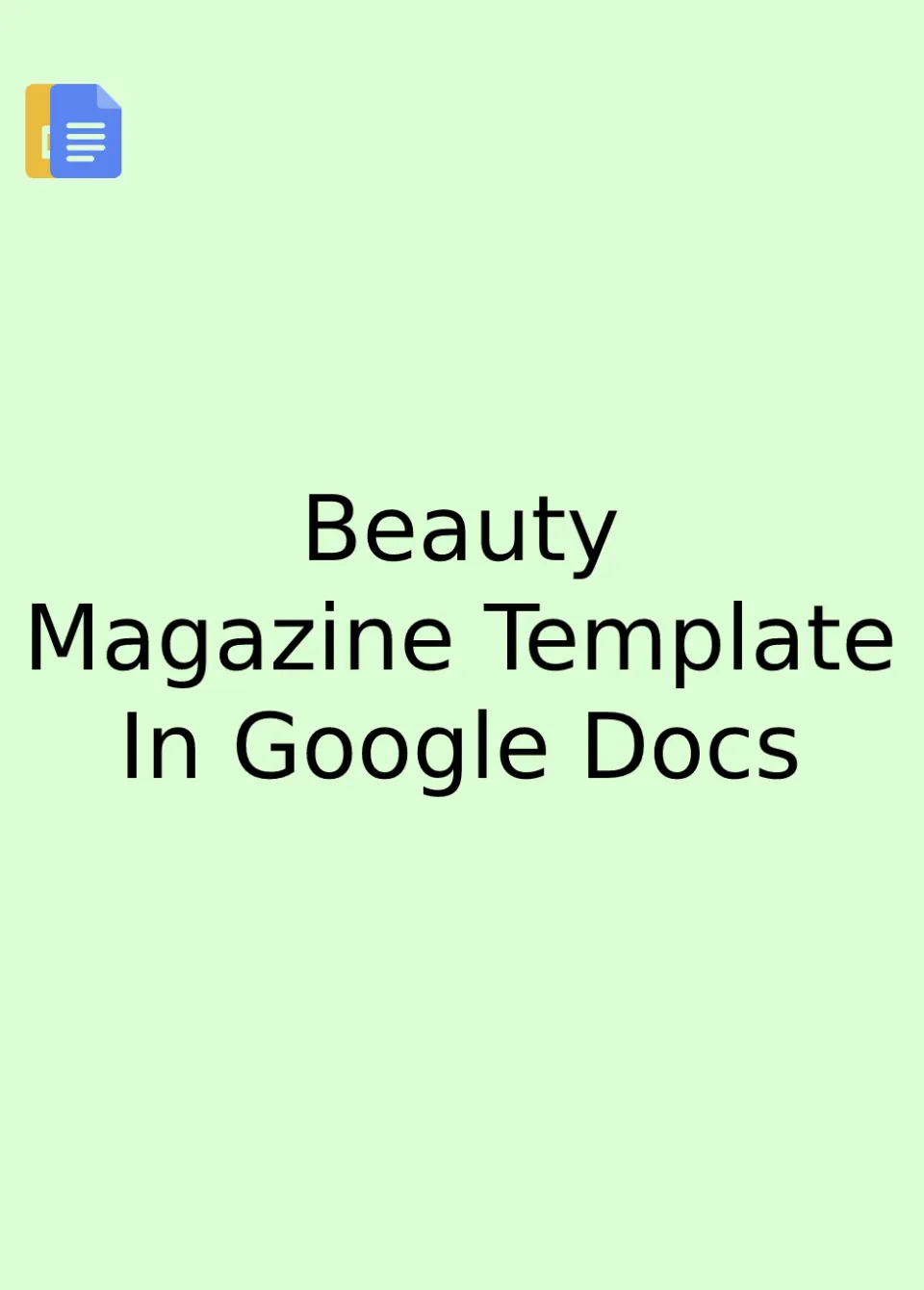 Beauty Magazine Template Google Docs