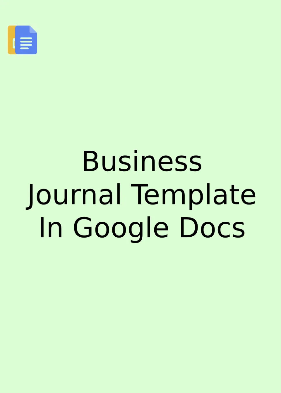 Business Journal Template Google Docs