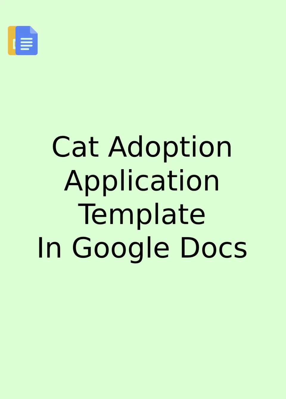 Cat Adoption Application Template Google Docs