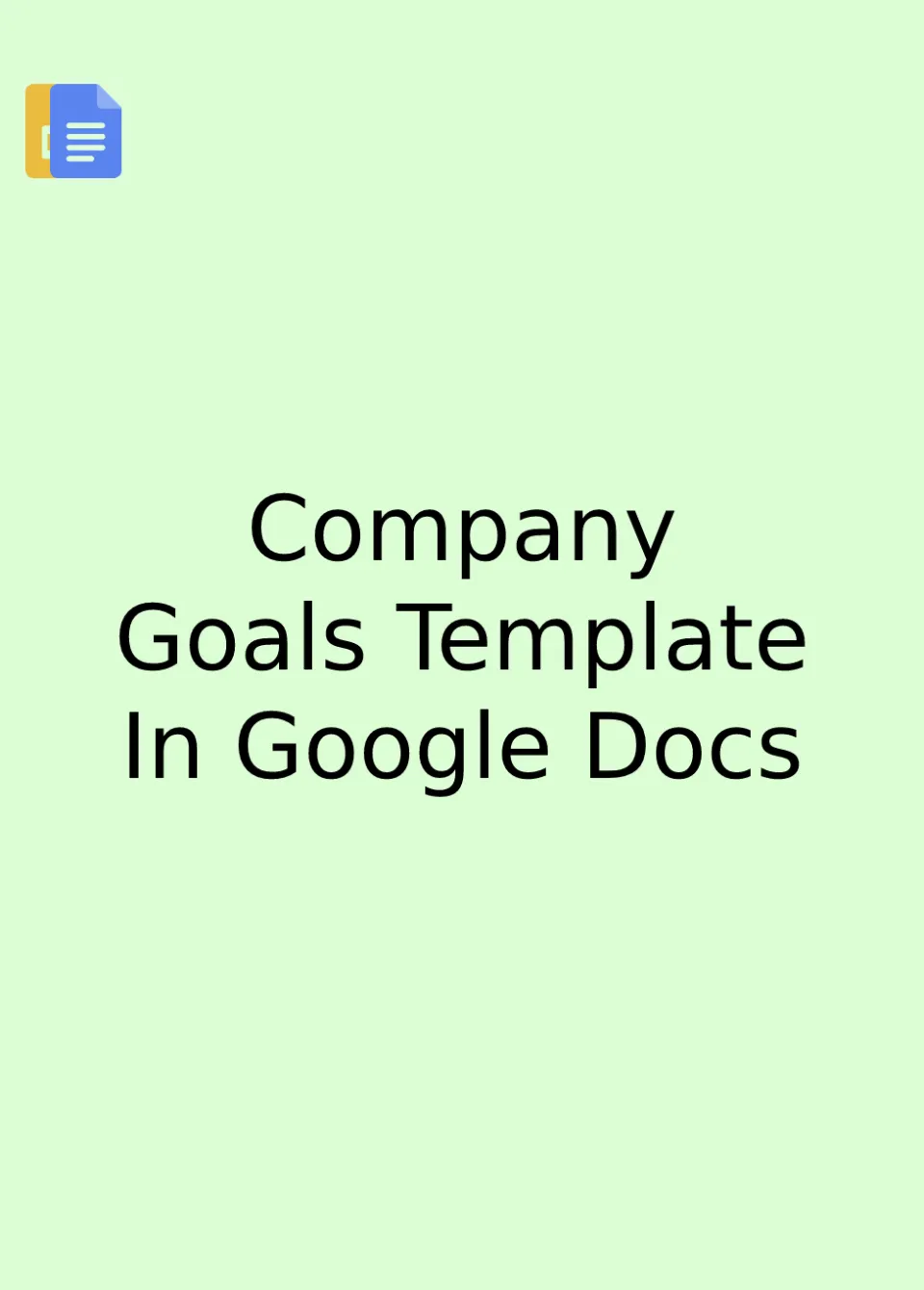 Company Goals Template Google Docs