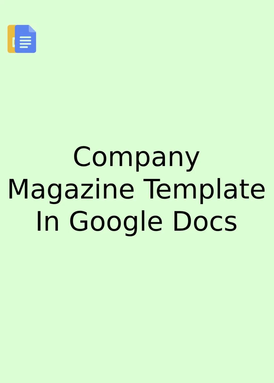 Company Magazine Template Google Docs