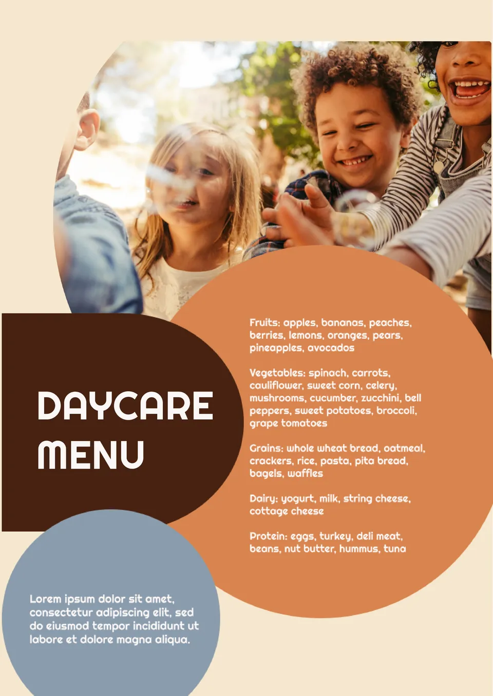 Free Daycare Menu Template For Google Docs