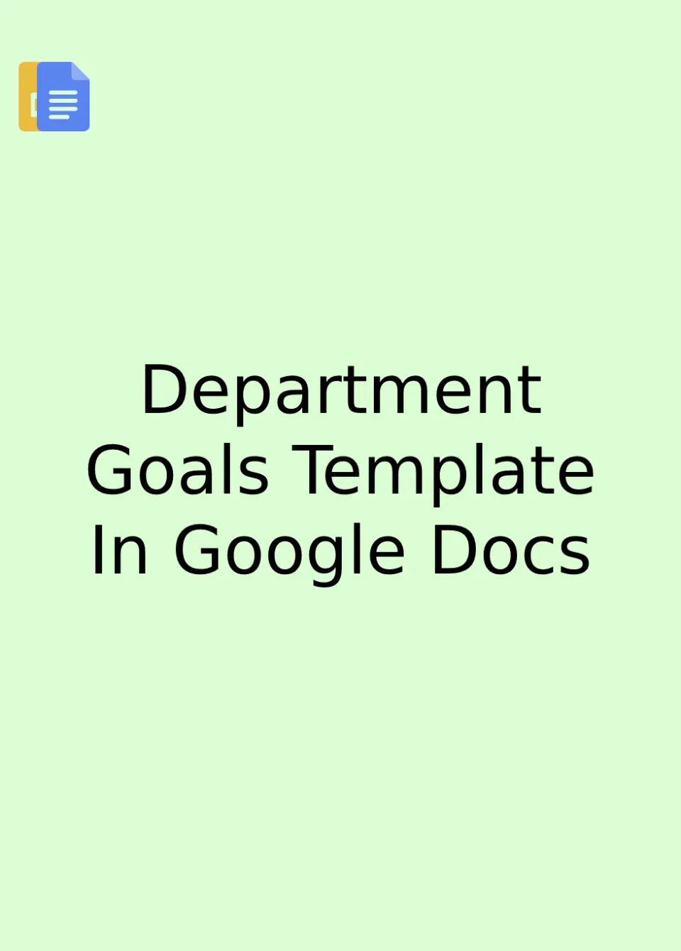 Department Goals Template Google Docs
