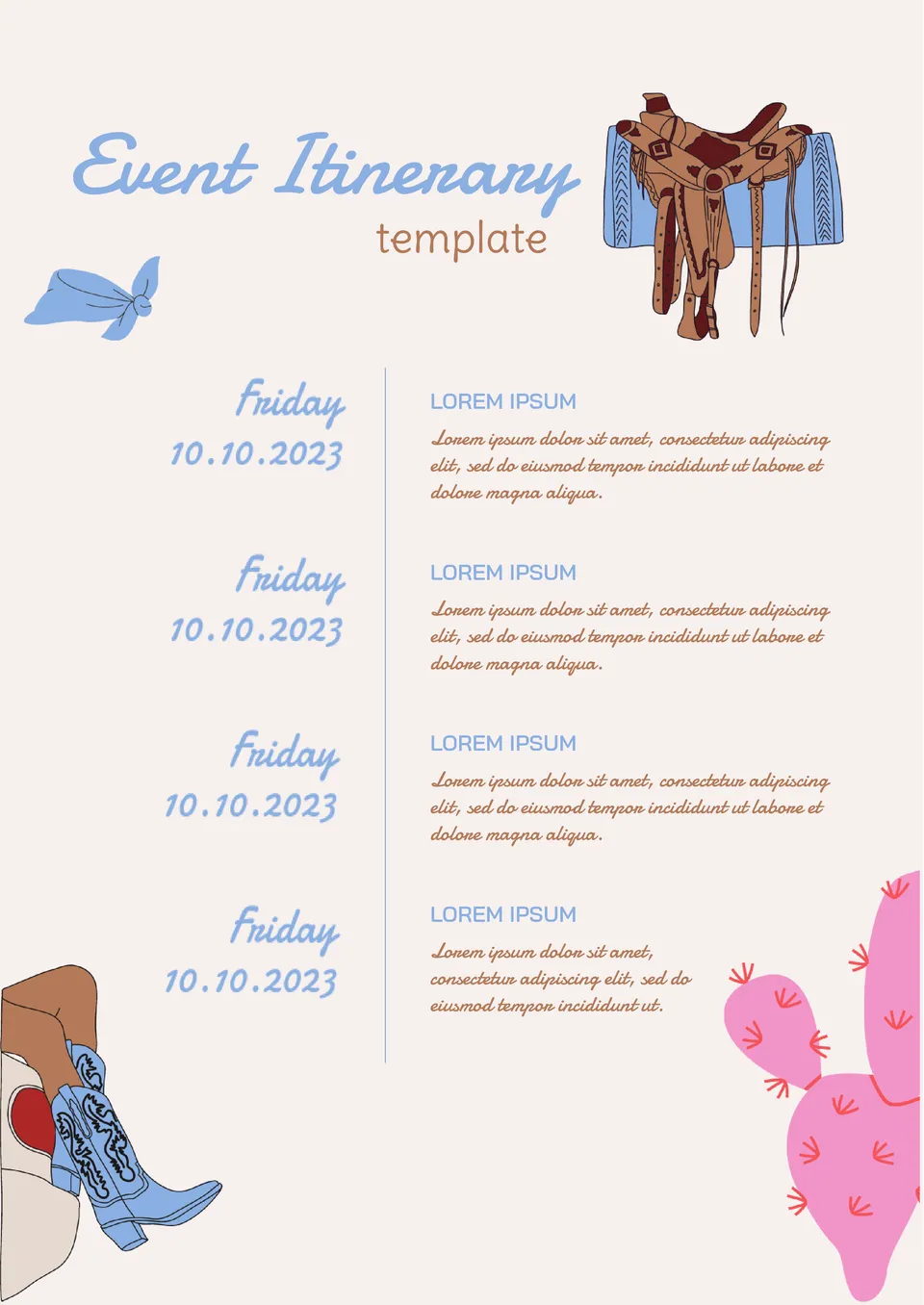 Event Itinerary Template Google Docs