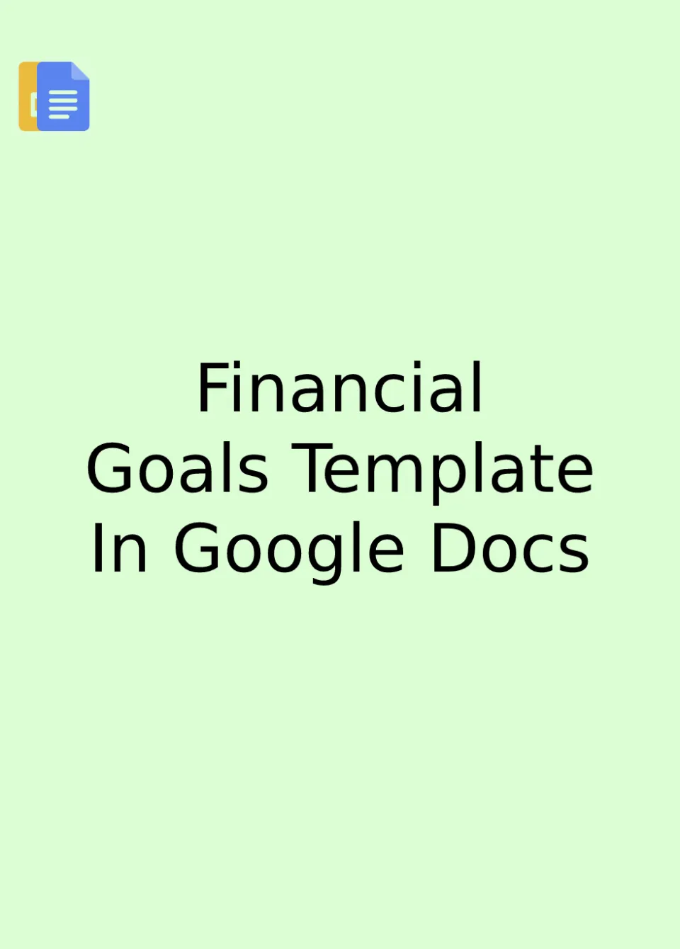 Financial Goals Template Google Docs