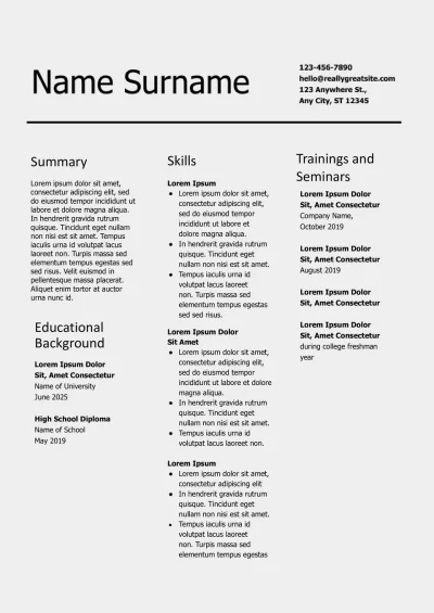 Resume Functional Template