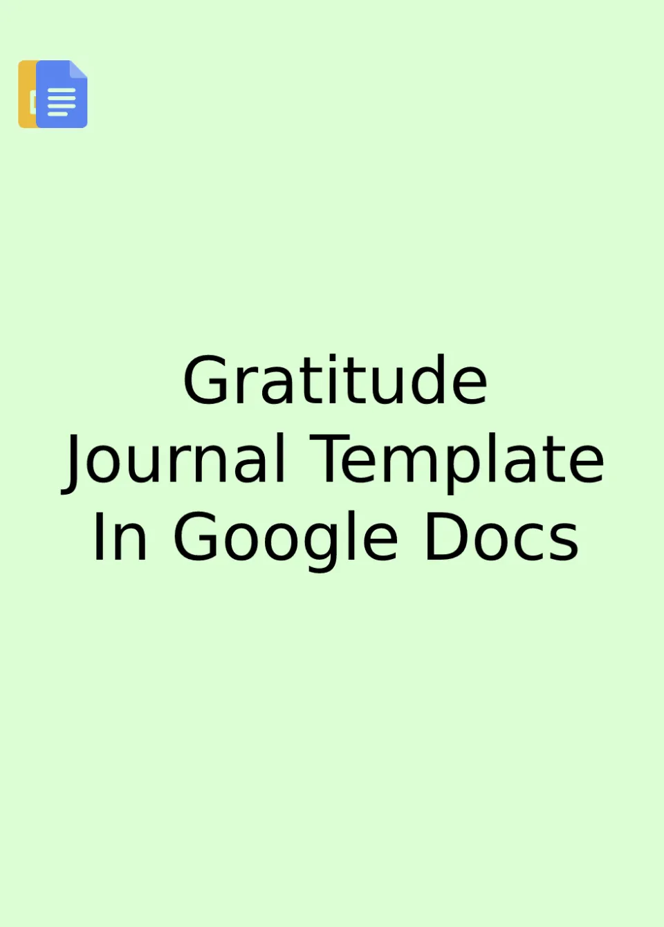 Gratitude Journal Template Google Docs
