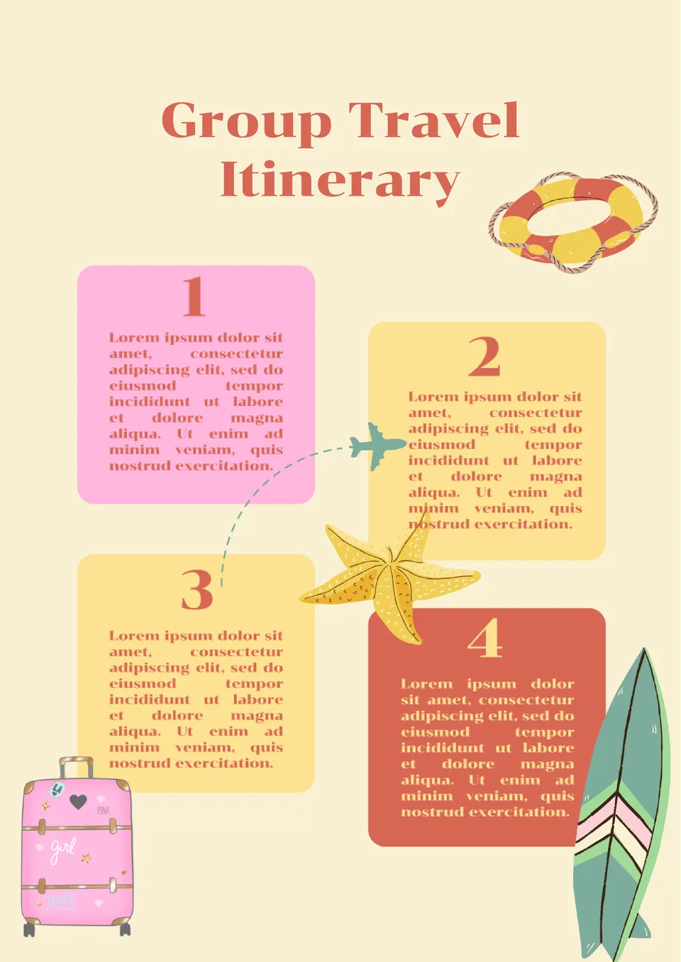 Group Travel Itinerary Template Google Docs