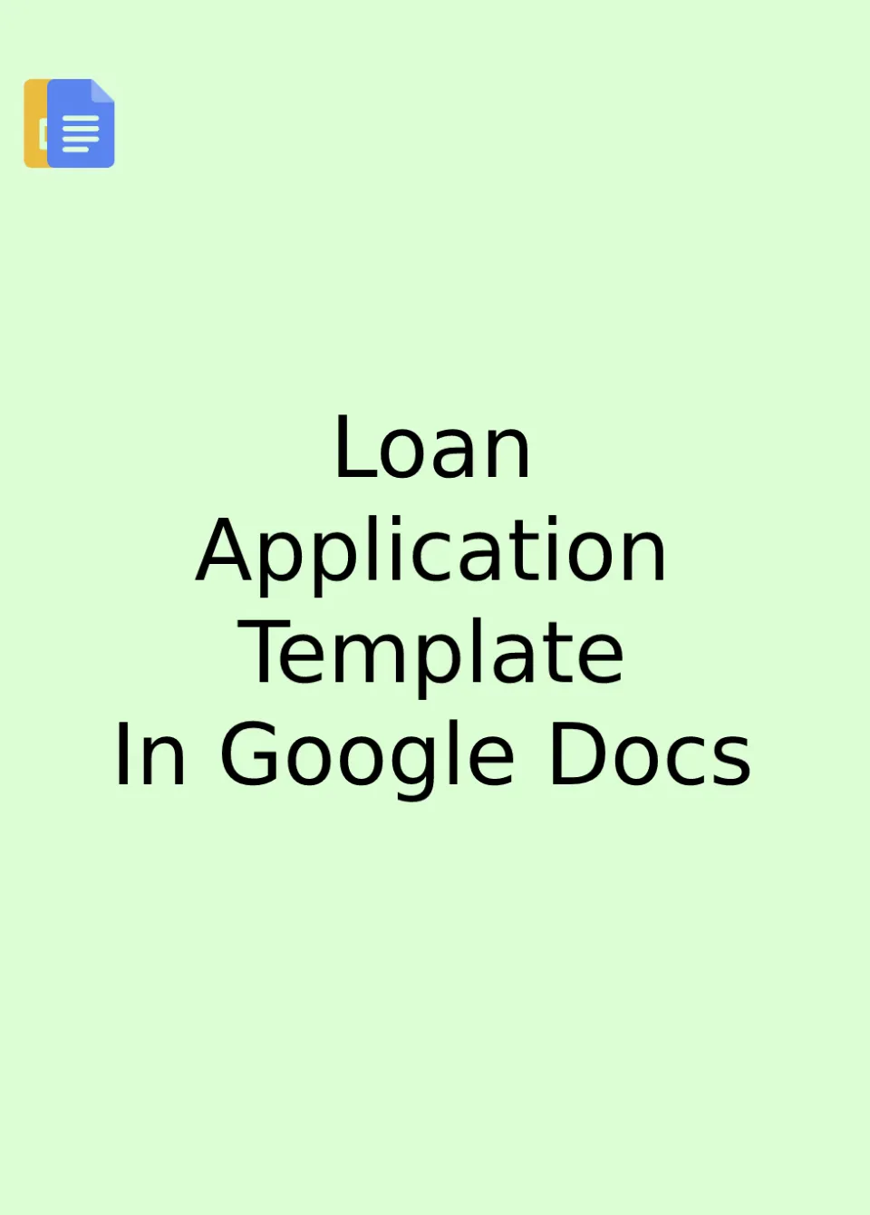 Loan Application Template Google Docs