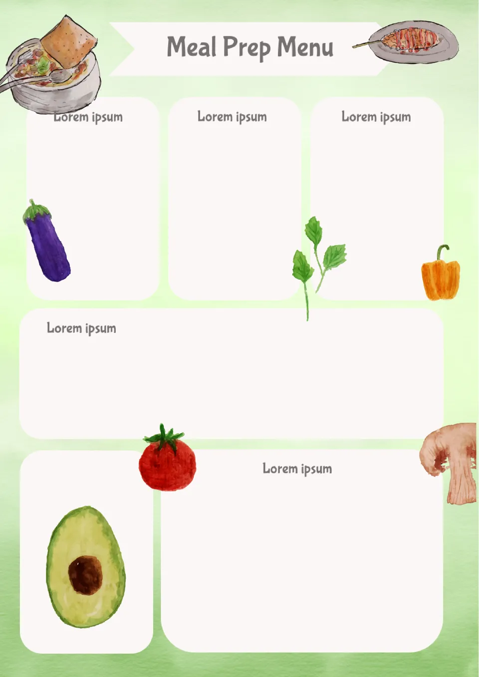 Meal Prep Menu Template