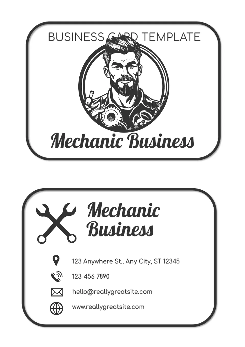 Free Mechanic Business Card Template For Google Docs