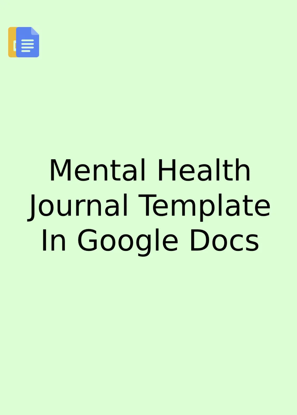 Mental Health Journal Template Google Docs