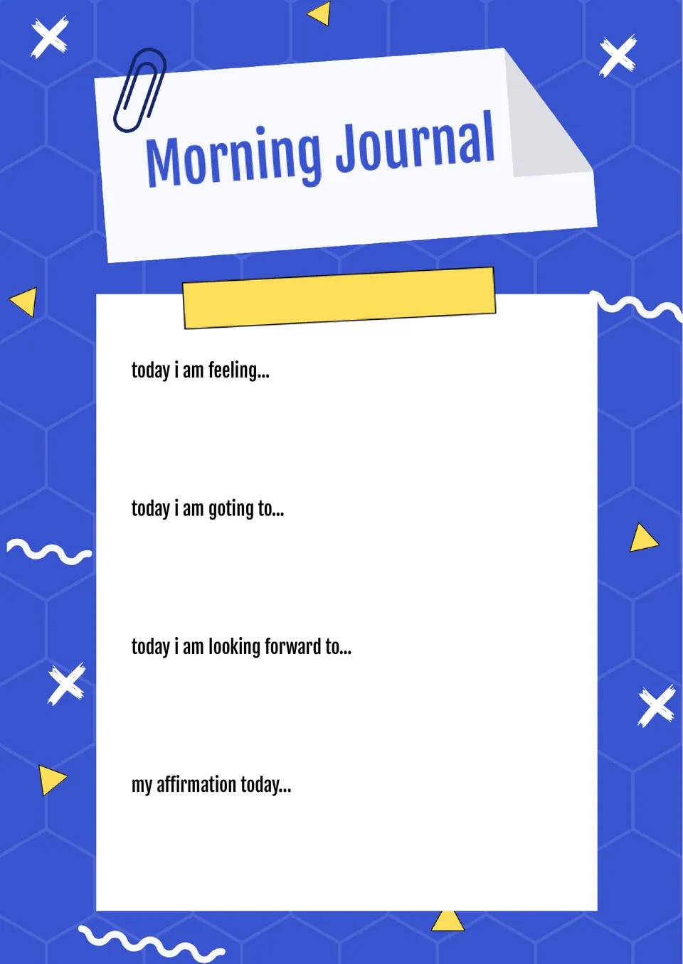Morning Journal Template