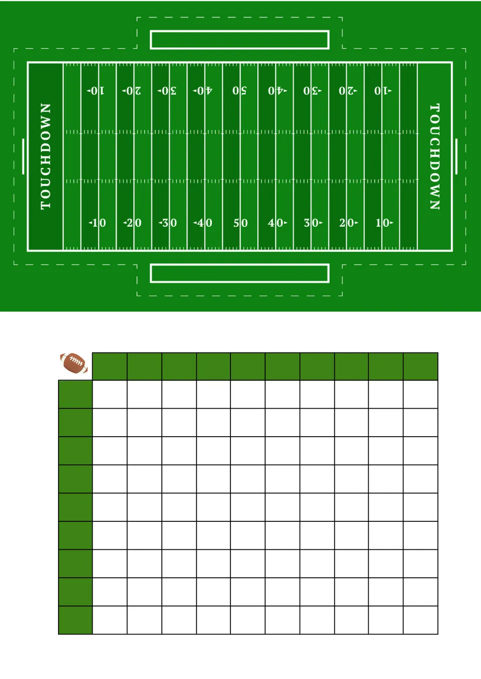 Super Bowl Squares With Numbers Free Google Docs Template 