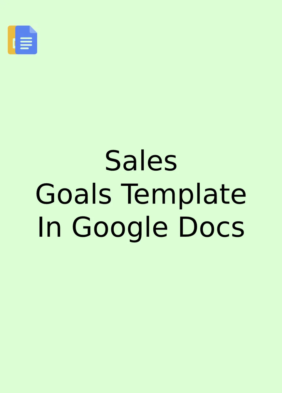 Sales Goal Template Google Docs