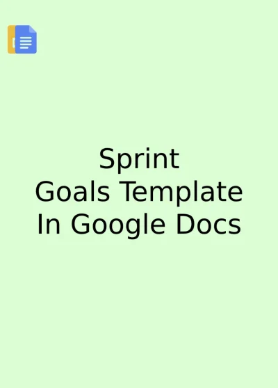 Sprint Goal Template