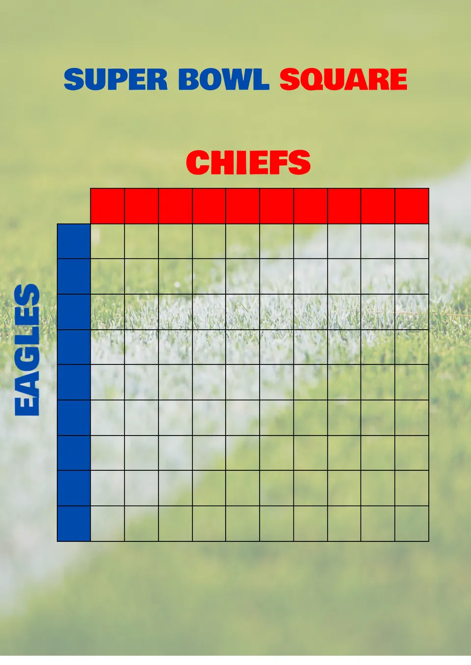 Super Bowl Squares Board Rules: Download Sheet for Eagles-Chiefs Pools