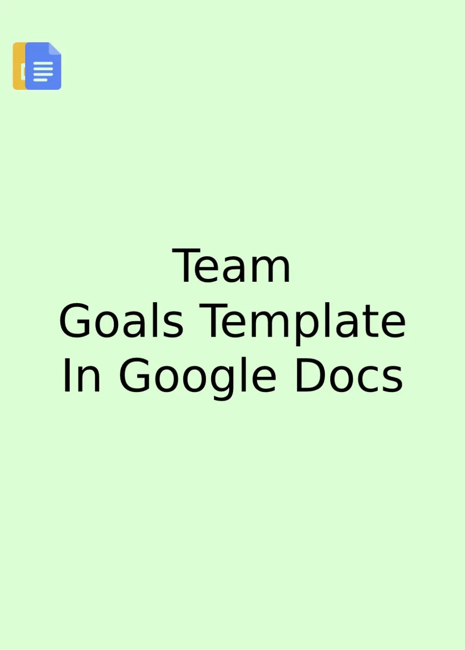 Team Goals Template Google Docs