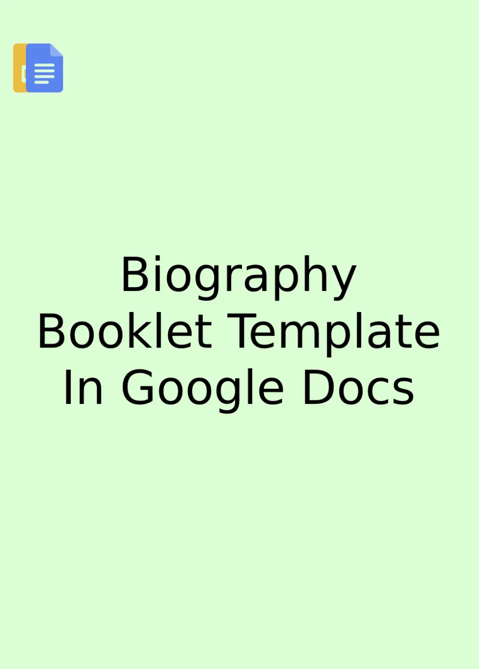 Biography Booklet Template Google Docs