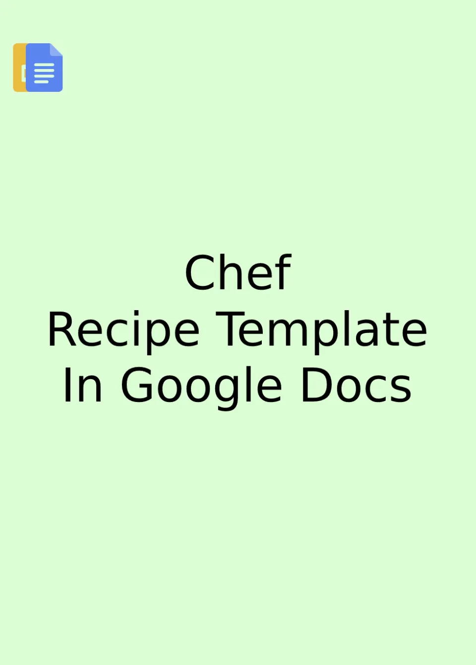 Chef Recipe Template Google Docs
