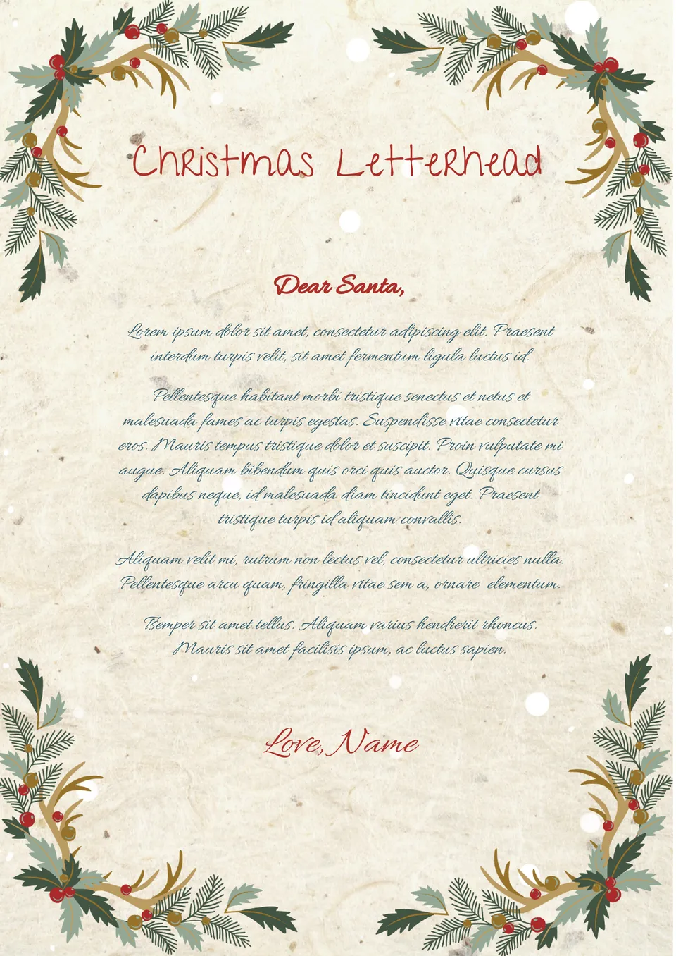 Christmas Letterhead Template