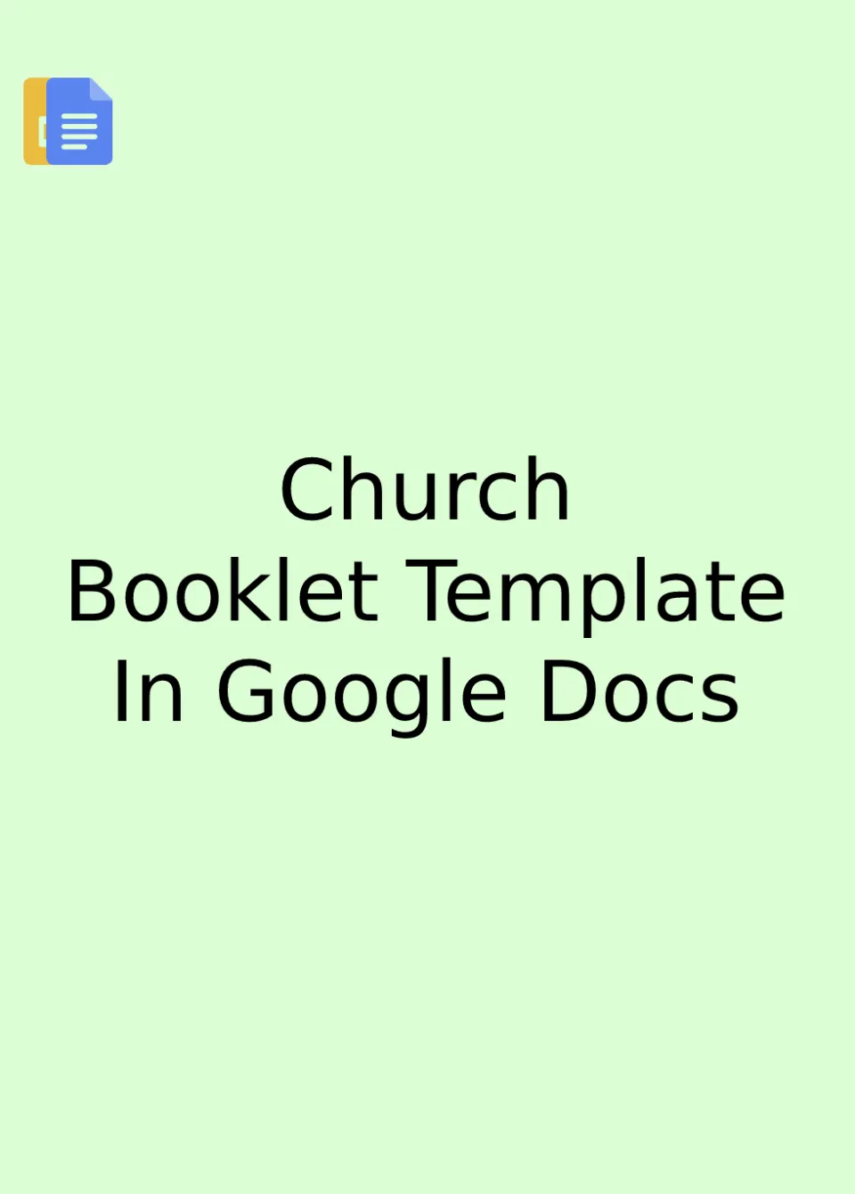 Church Booklet Template Google Docs