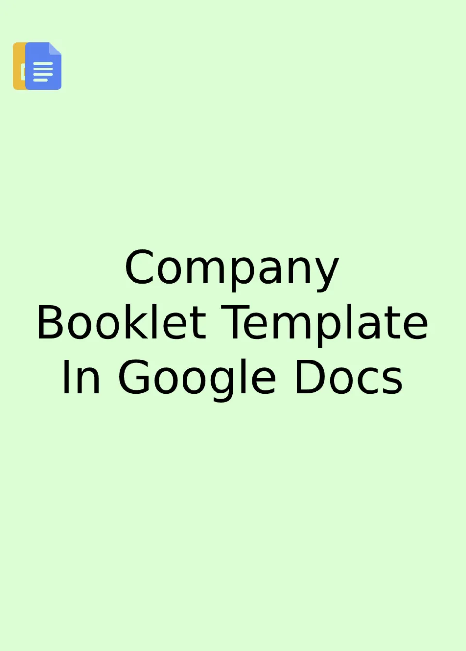 Company Booklet Template Google Docs