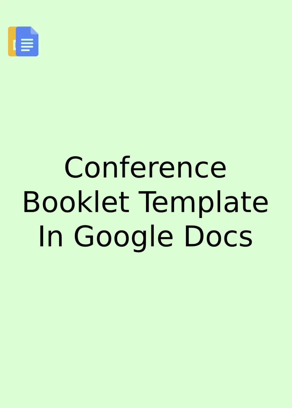Conference Booklet Template Google Docs