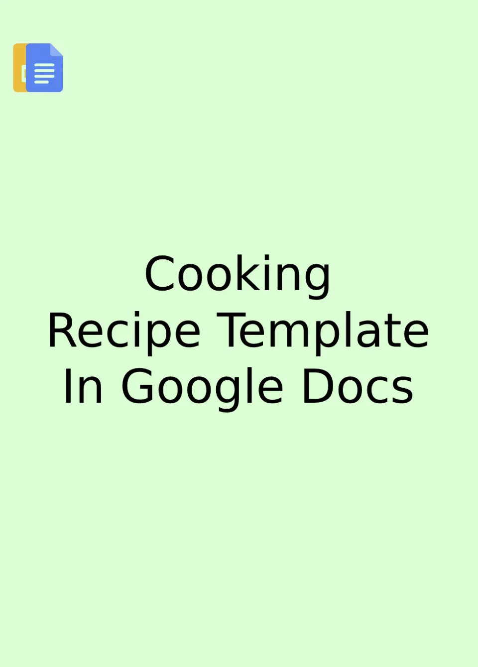 Cooking Recipe Template Google Docs