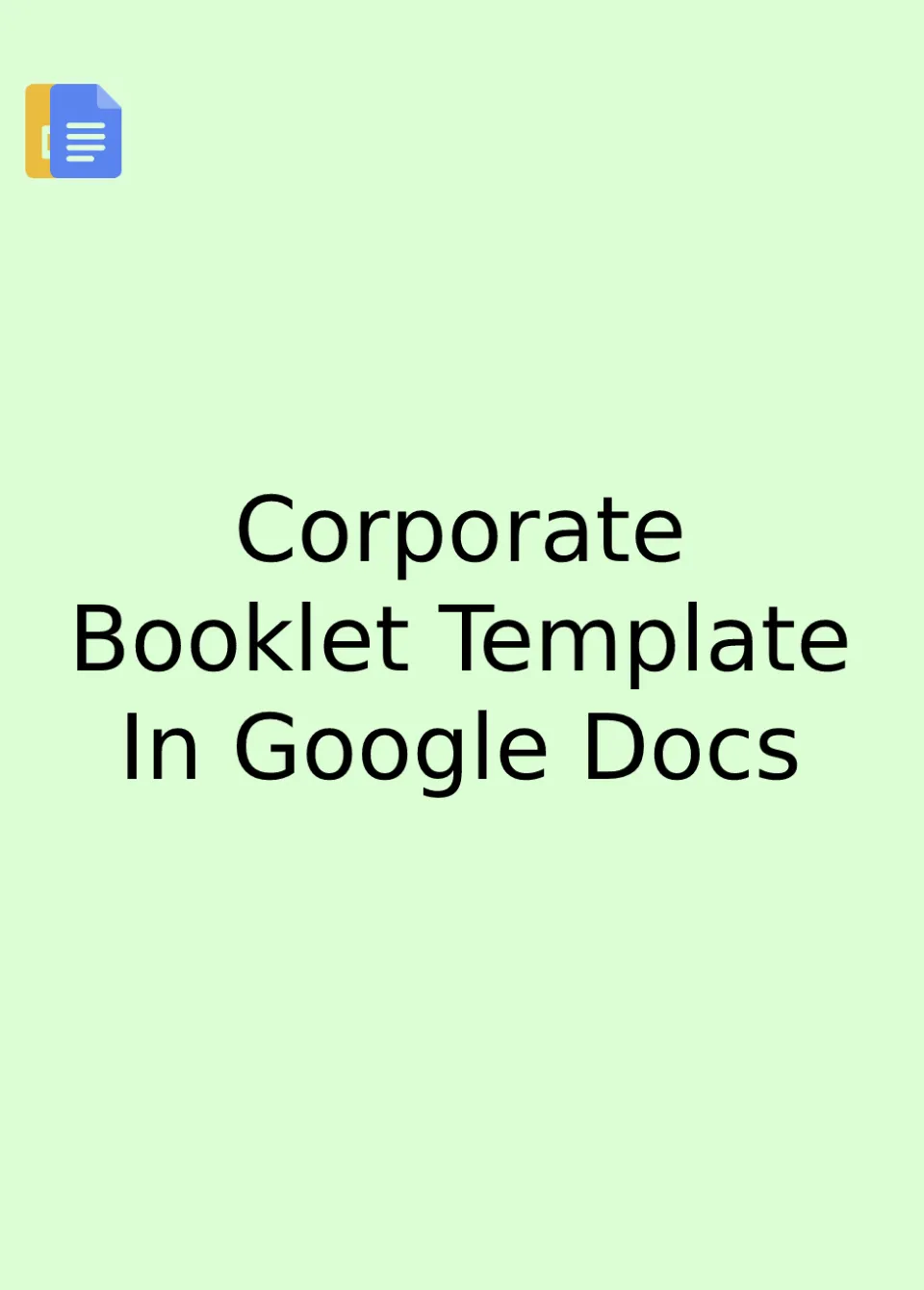 Corporate Booklet Template Google Docs