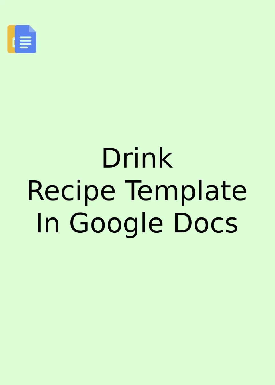 Drink Recipe Template Google Docs