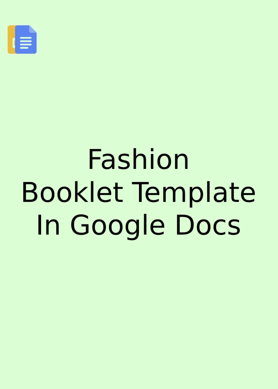Fashion Booklet Template Google Docs