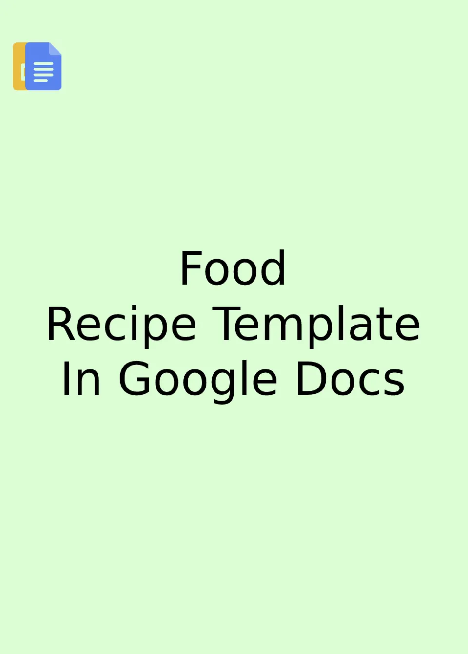 Food Recipe Template Google Docs