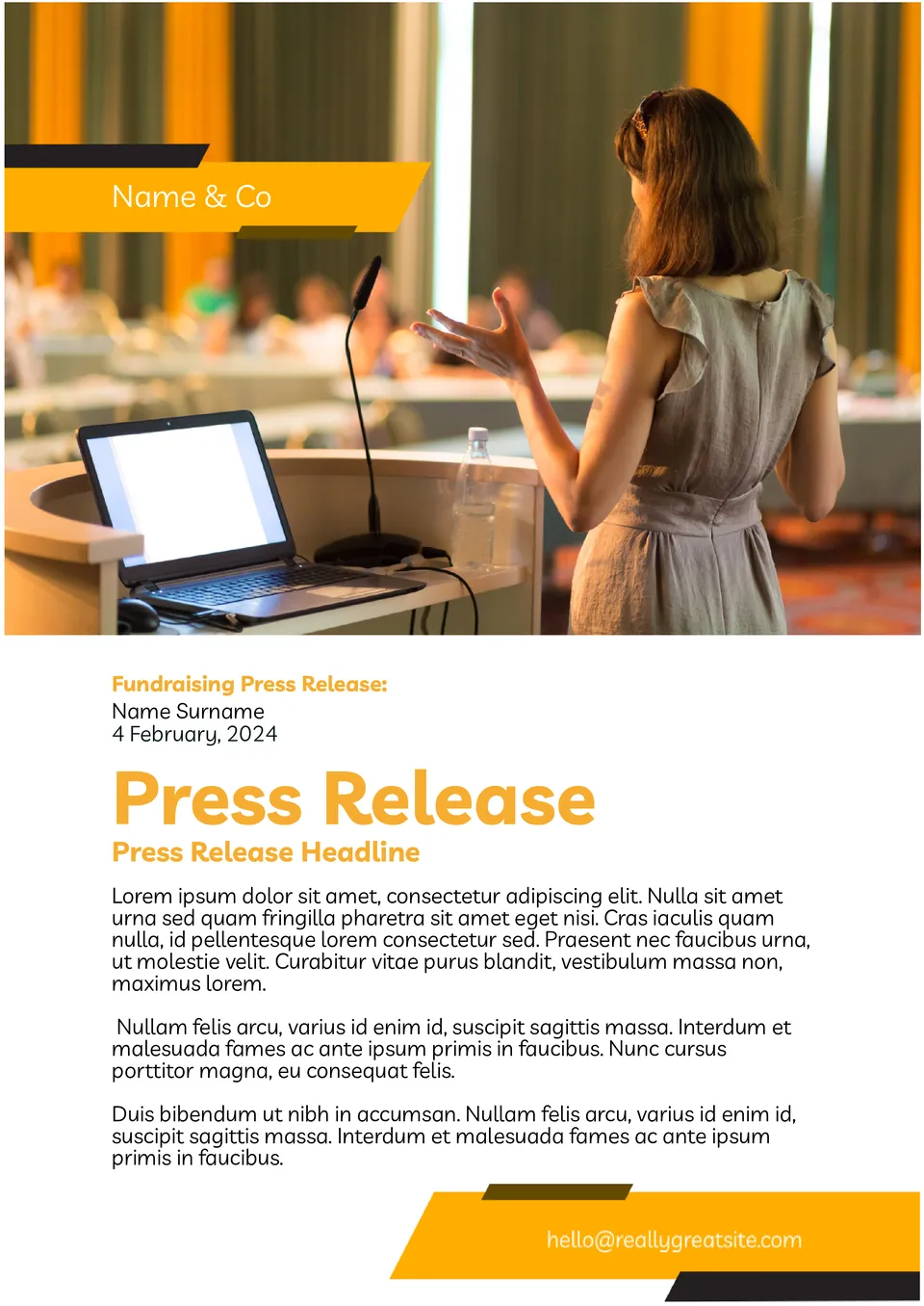 Fundraising Press Release Template