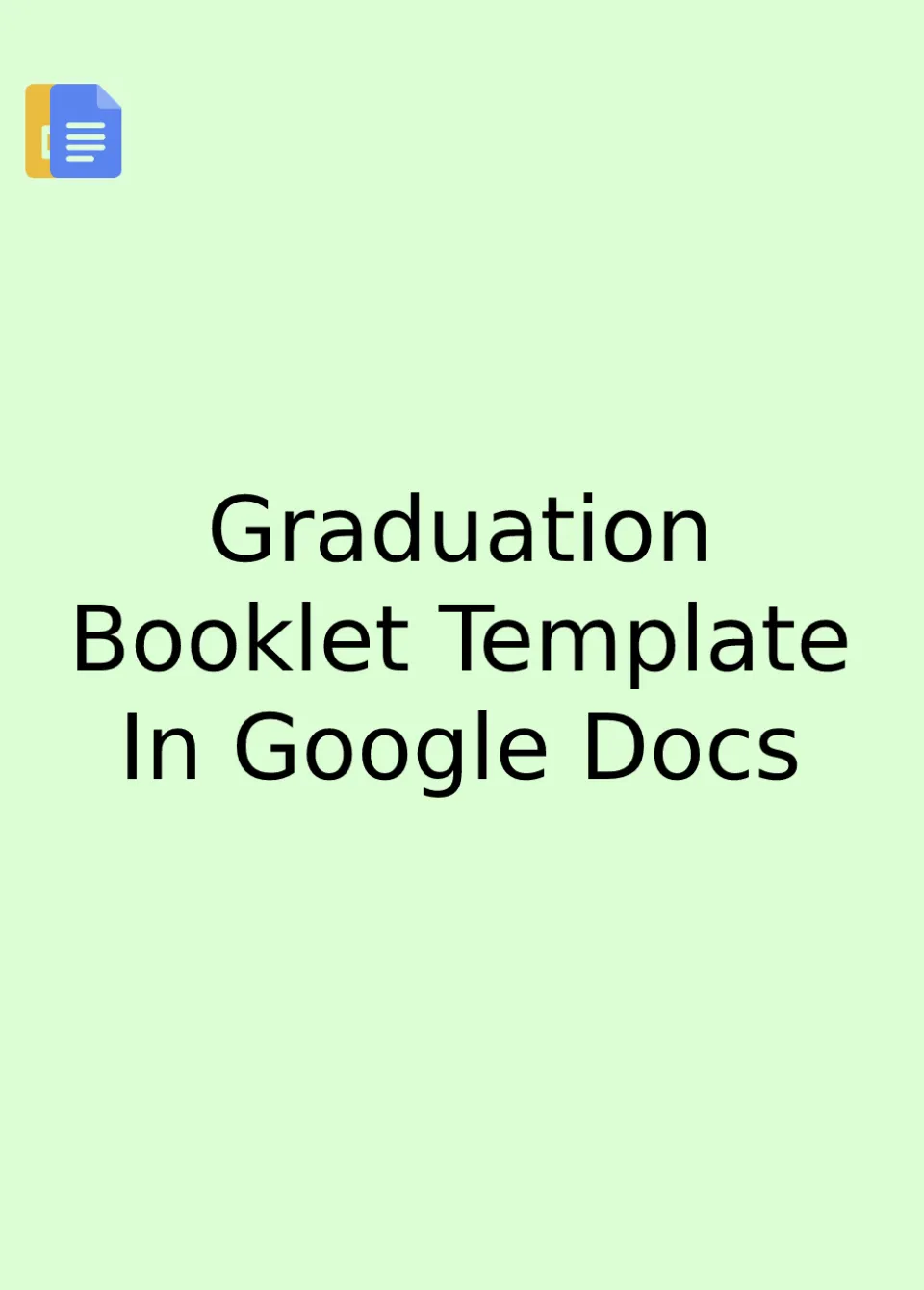 Graduation Booklet Template Google Docs