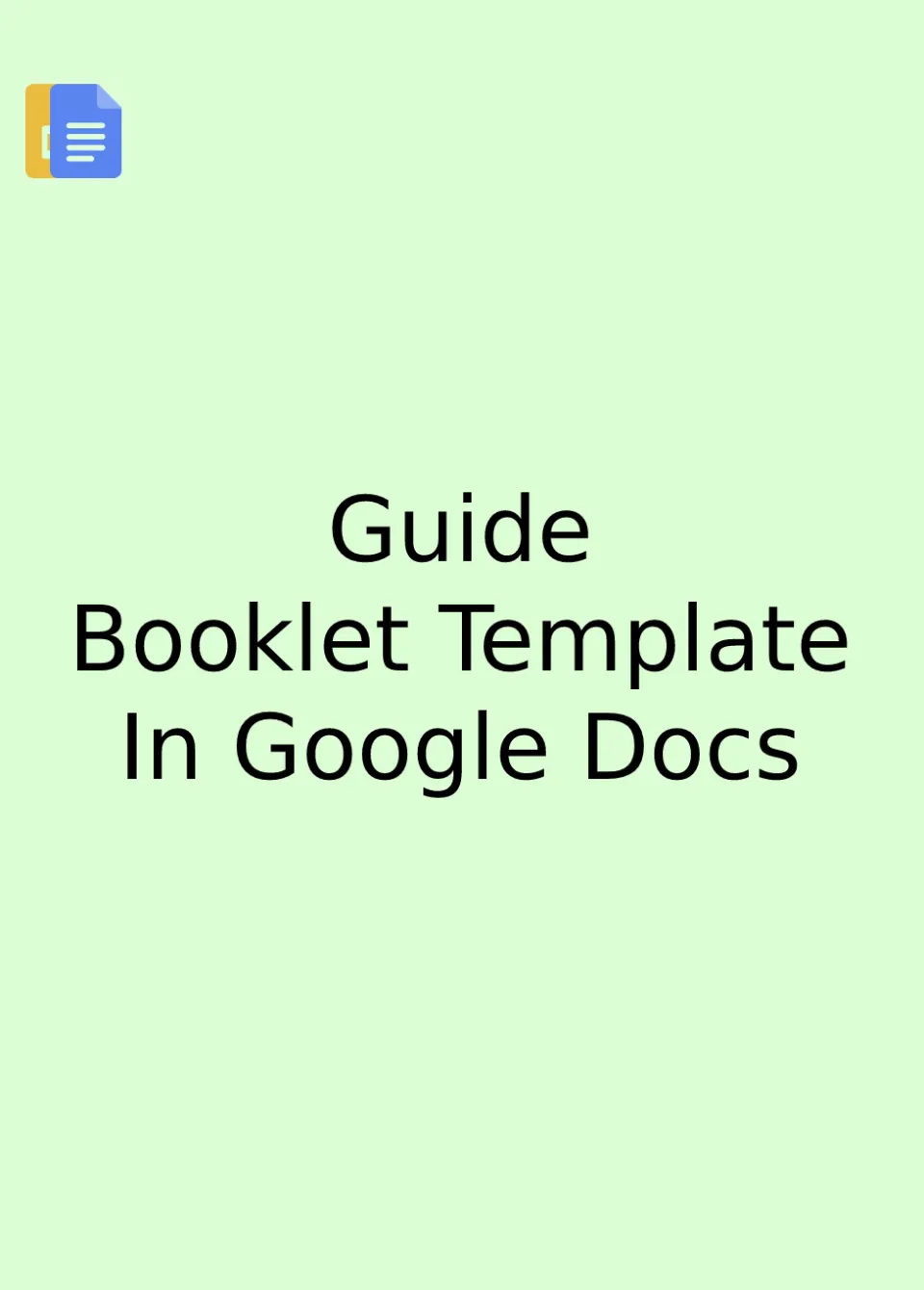 Guide Booklet Template Google Docs