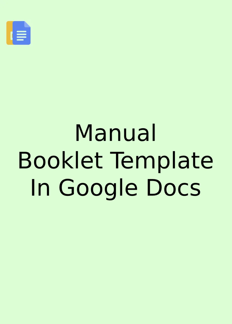 Manual Booklet Template Google Docs