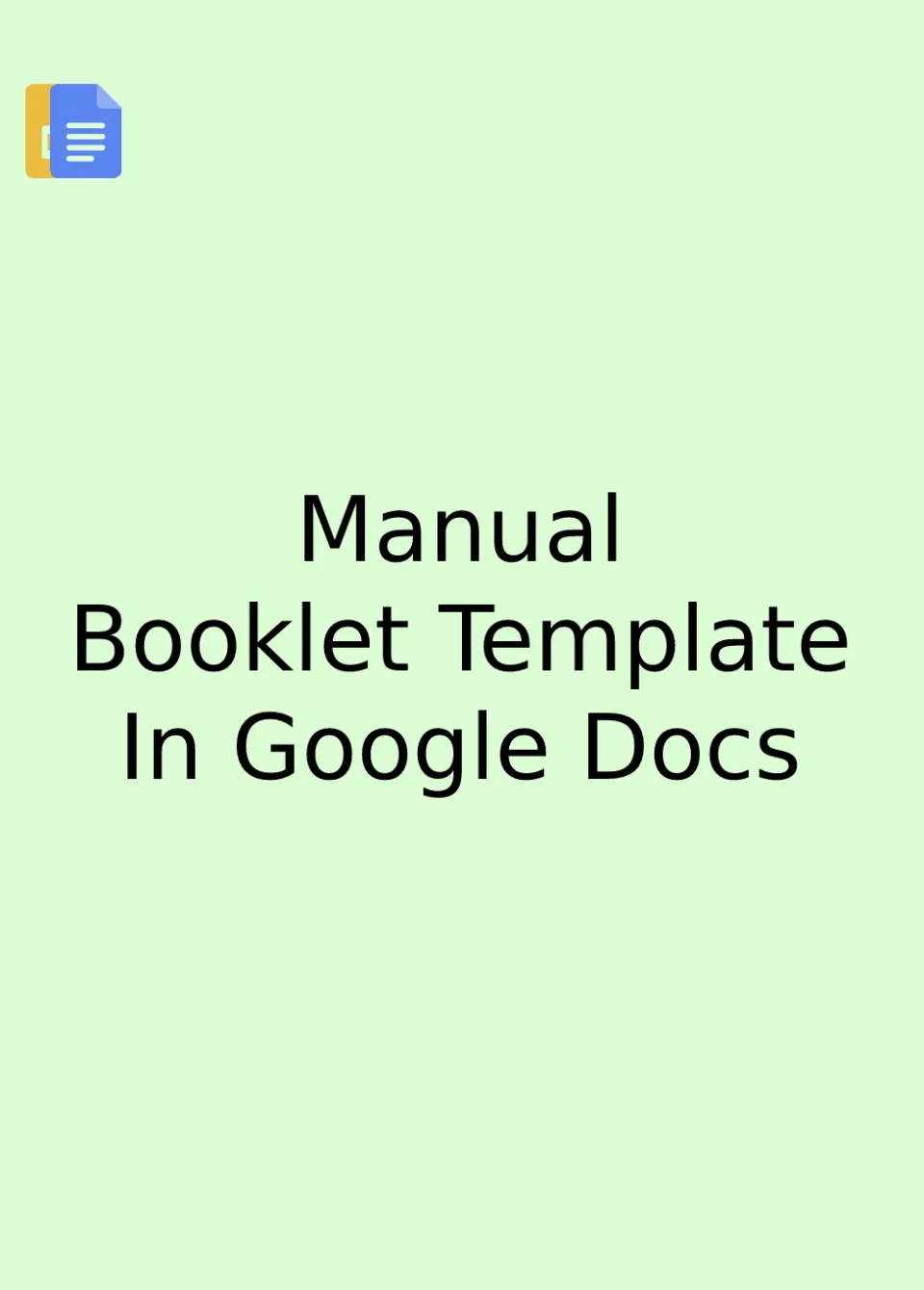 Free Manual Booklet Template For Google Docs