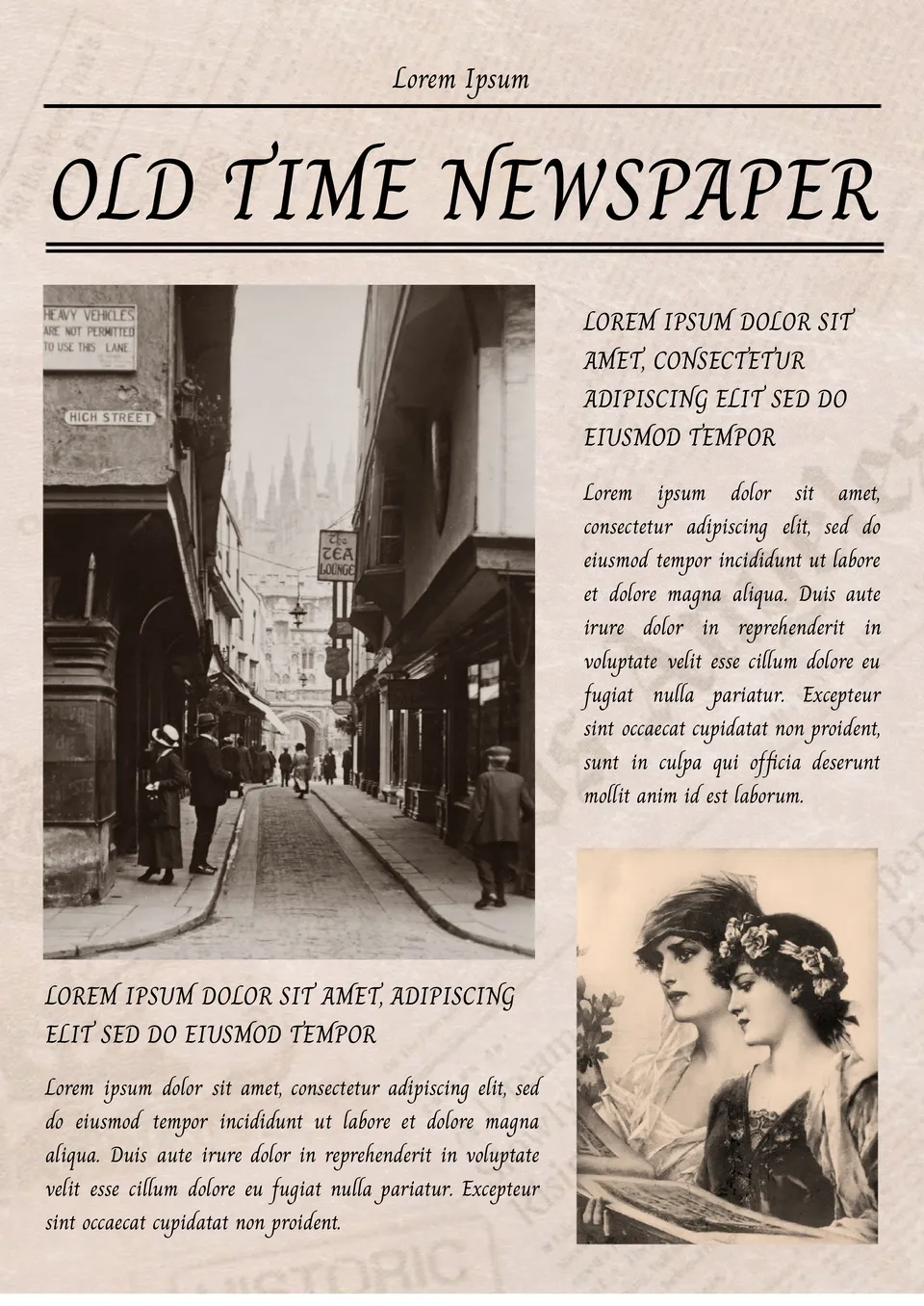 Old Time Newspaper Template