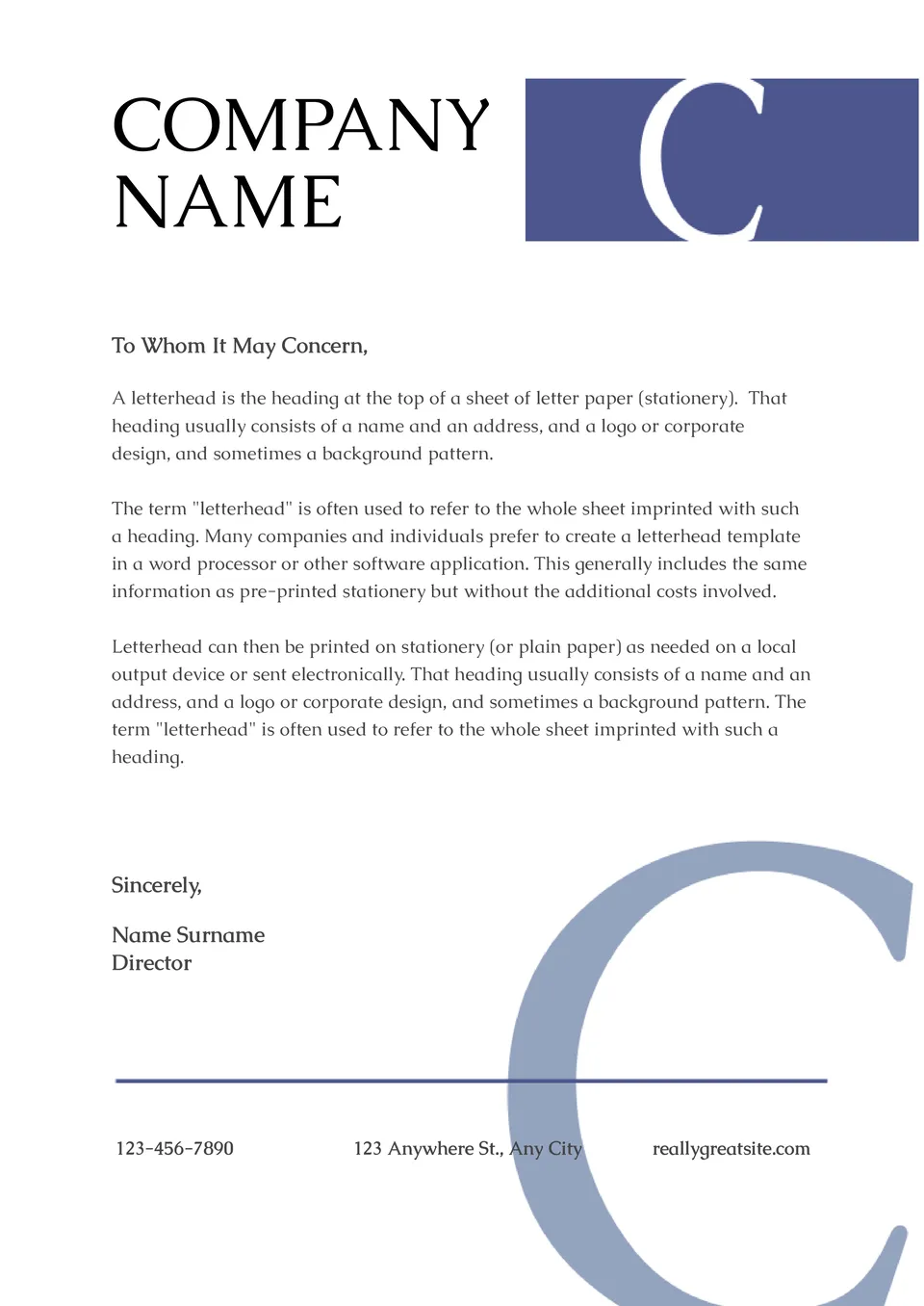 Professional Letterhead Template