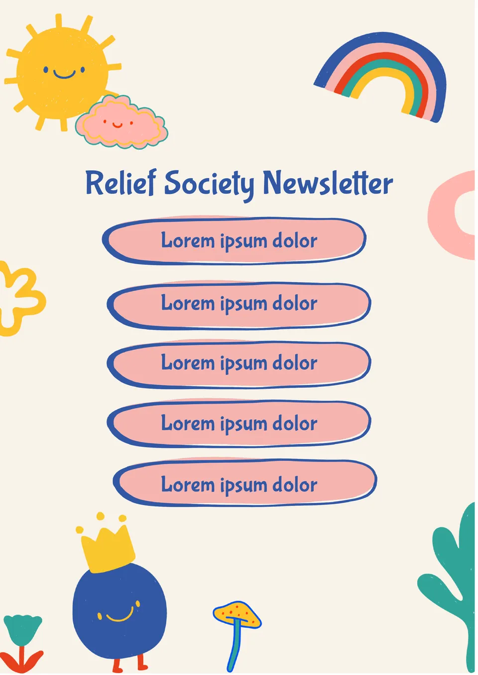Relief Society Newsletter Template