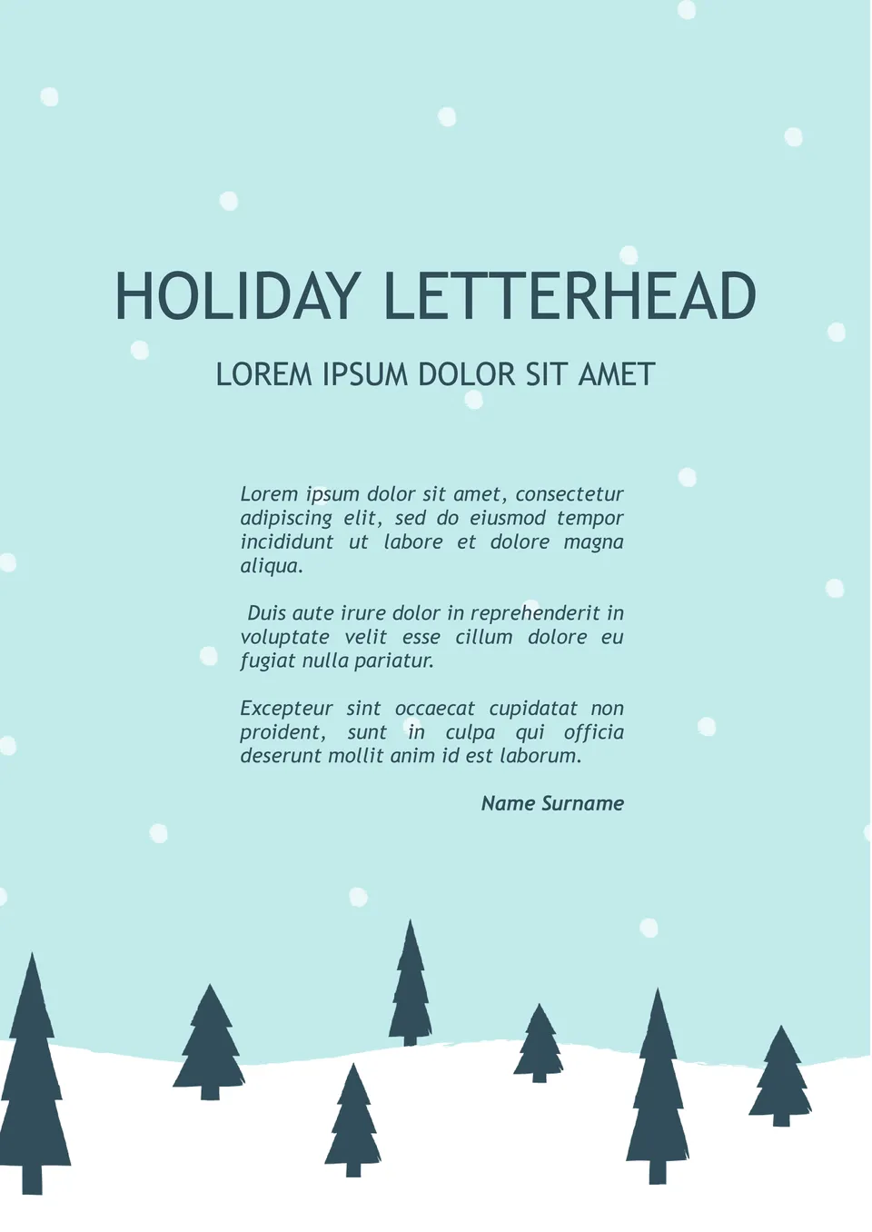 Holiday Letterhead Template